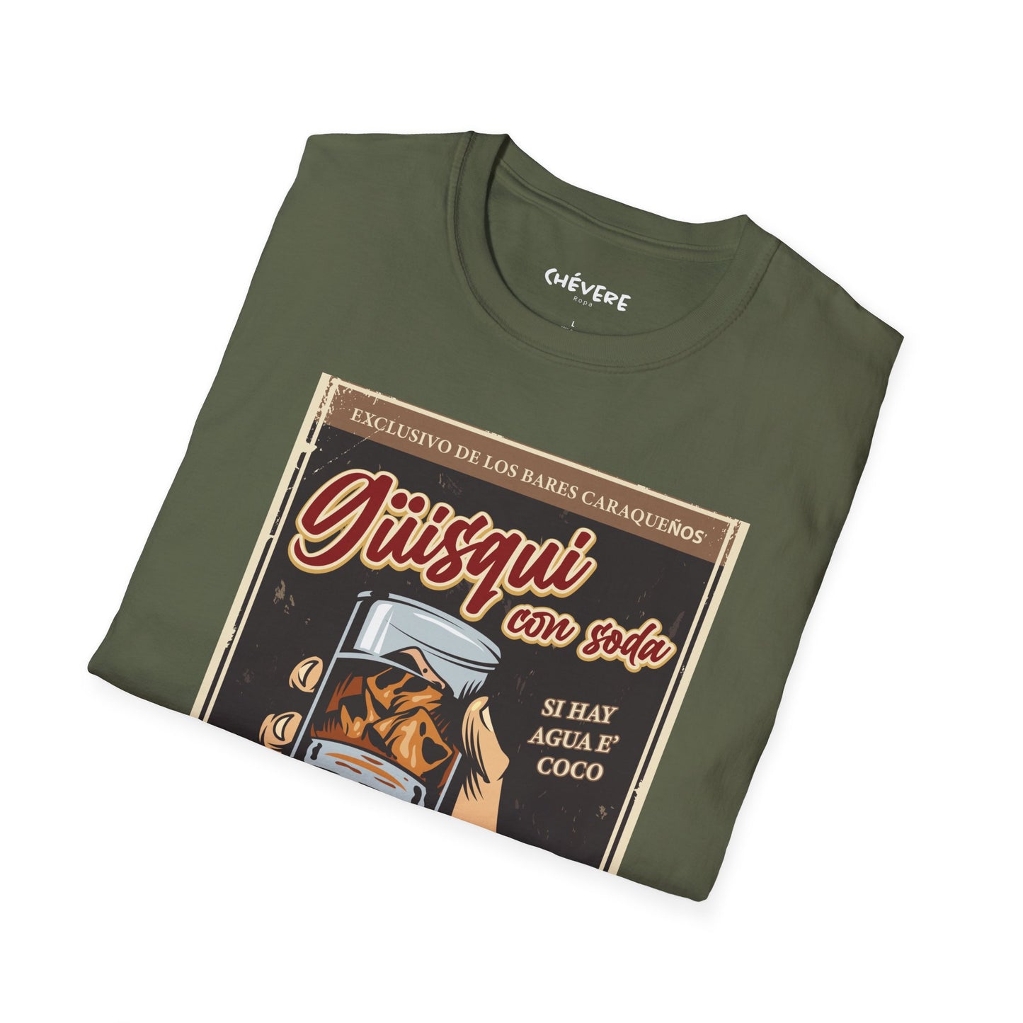 GÜISQUI CON SODA - Camiseta Vintage Unisex Softstyle – Un Clásico de los Bares Caraqueños