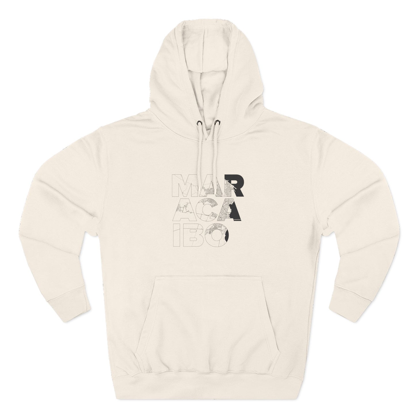 Hoodie Mapa Tipográfico “Maracaibo” – Suéter Unisex de Fleece, Cómodo, Cultural y con Orgullo Venezolano