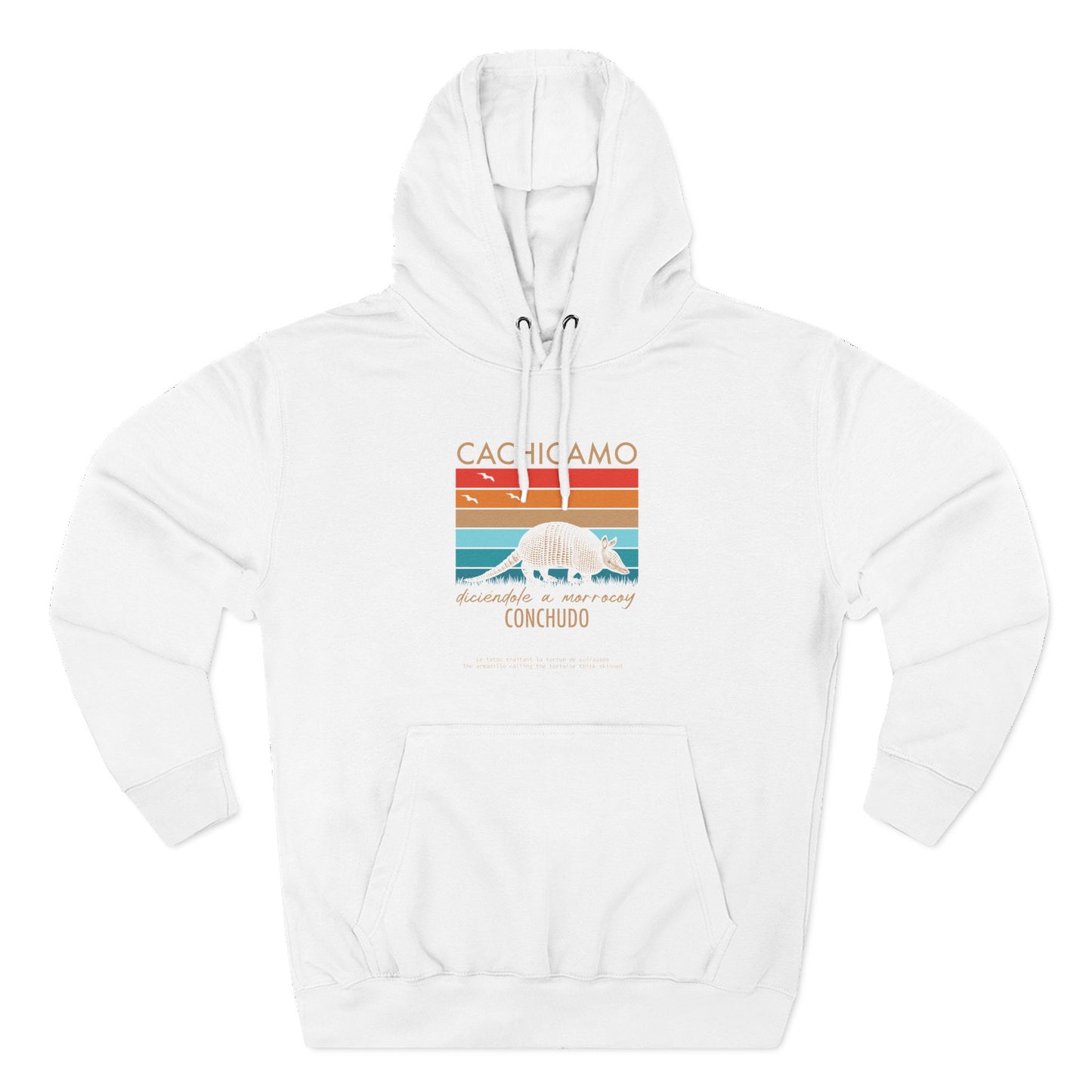 Hoodie “Cachicamo diciéndole a morrocoy conchuo” – Suéter Unisex de Fleece, Divertido y 100% Venezolano