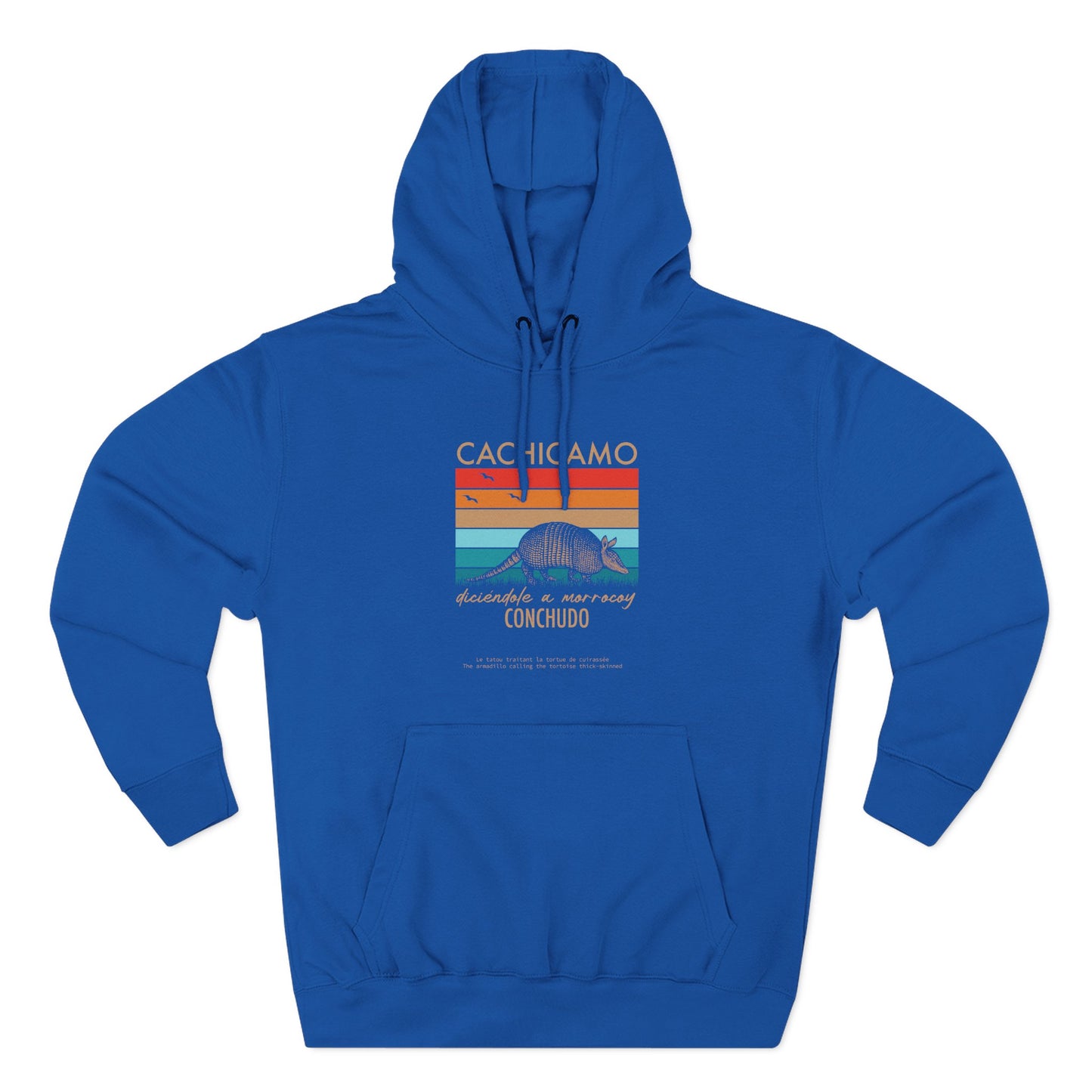Hoodie “Cachicamo diciéndole a morrocoy conchuo” – Suéter Unisex de Fleece, Divertido y 100% Venezolano