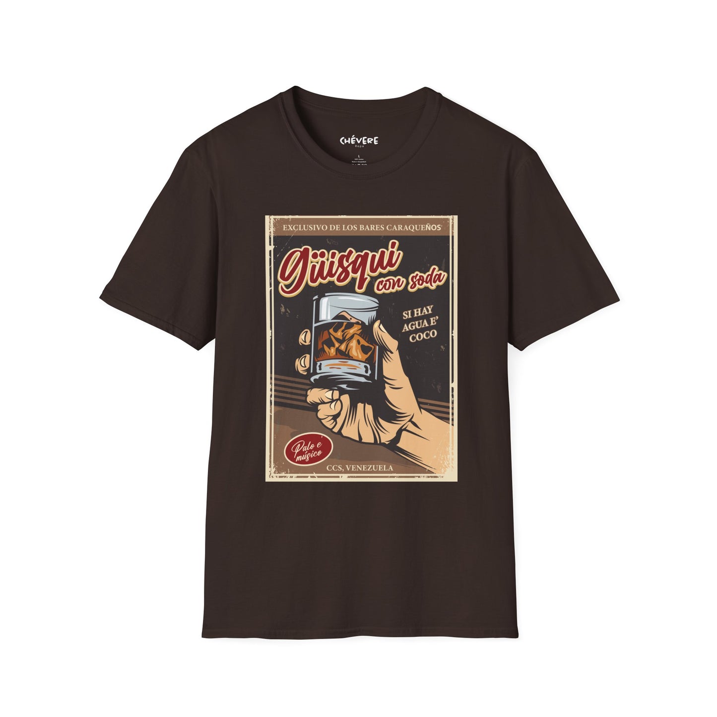 GÜISQUI CON SODA - Camiseta Vintage Unisex Softstyle – Un Clásico de los Bares Caraqueños