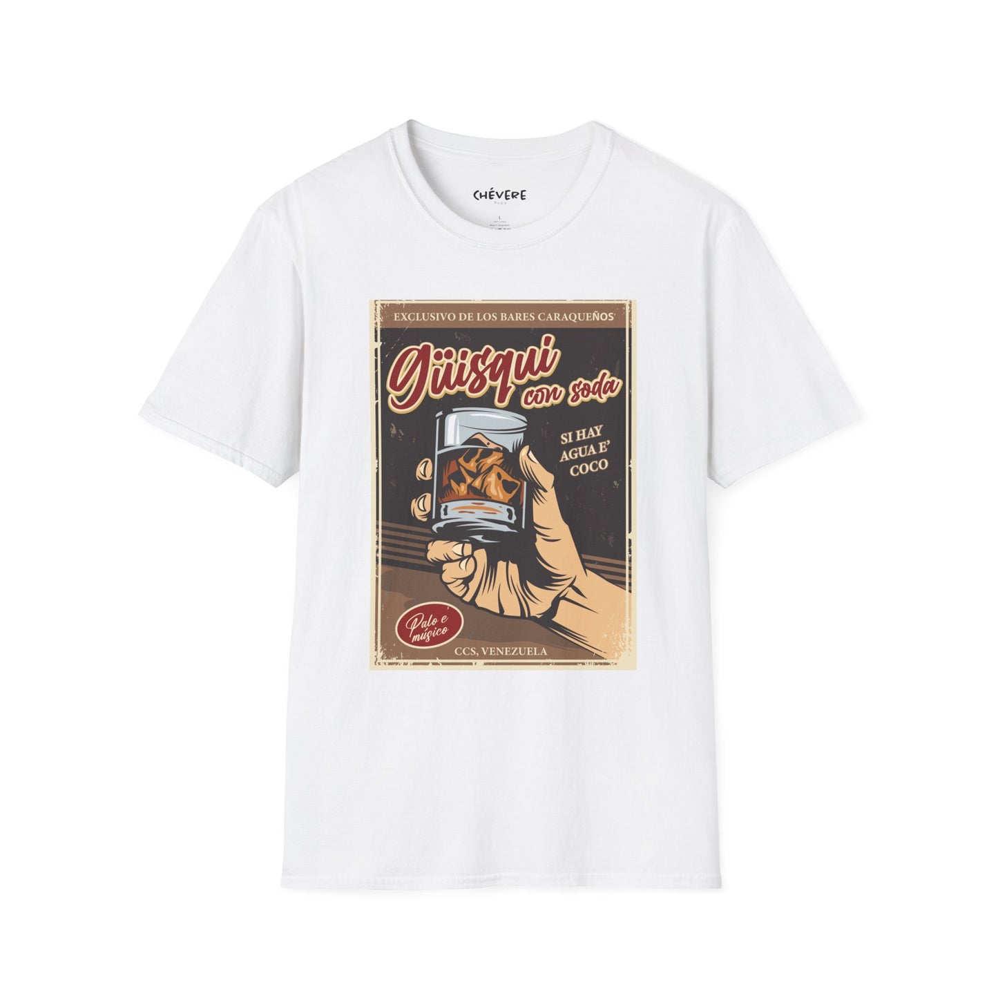 GÜISQUI CON SODA - Camiseta Vintage Unisex Softstyle – Un Clásico de los Bares Caraqueños