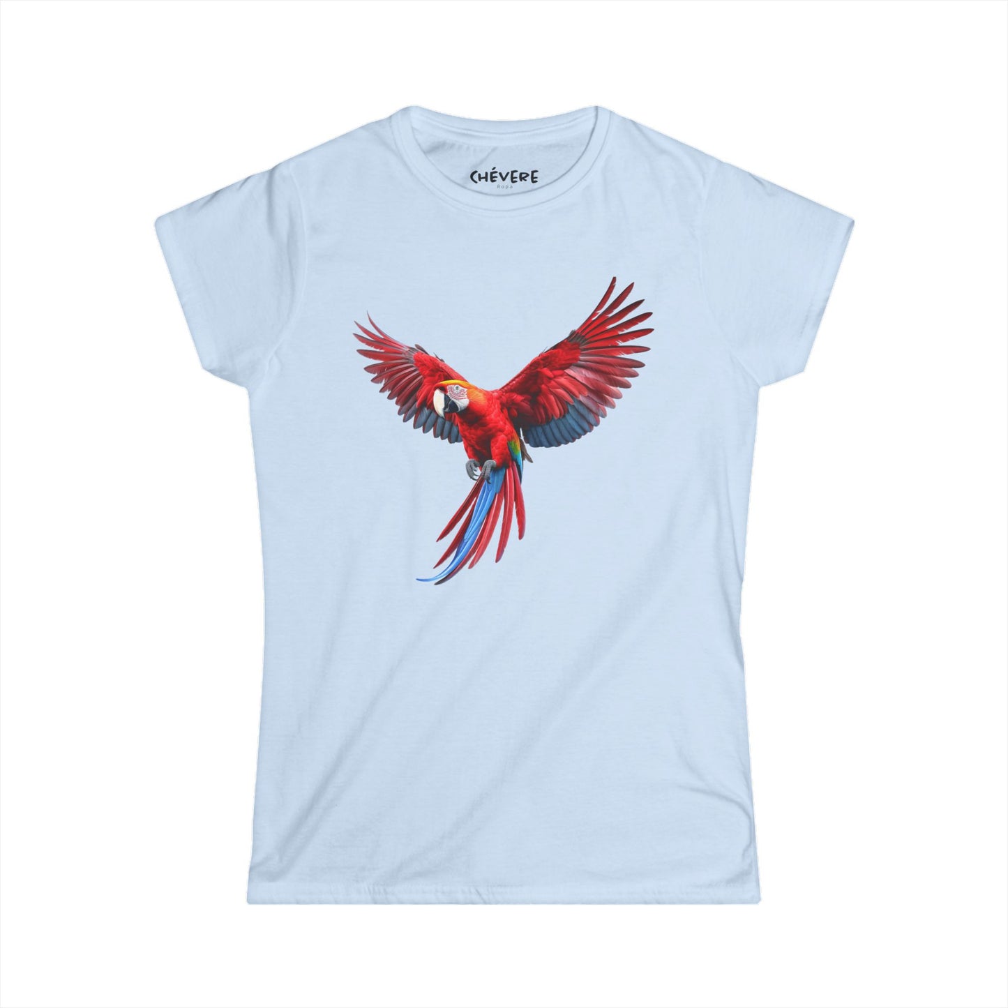 Parrot Flight Women's Tee — Colorful Red Macaw Graphic Shirt