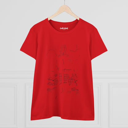 Women's Tee — Minimalist Sketch Sailboat Graphic