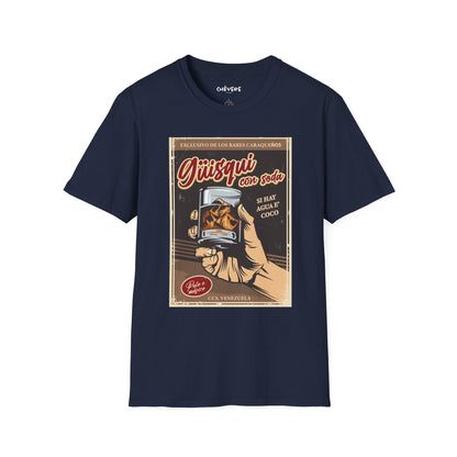 GÜISQUI CON SODA - Camiseta Vintage Unisex Softstyle – Un Clásico de los Bares Caraqueños