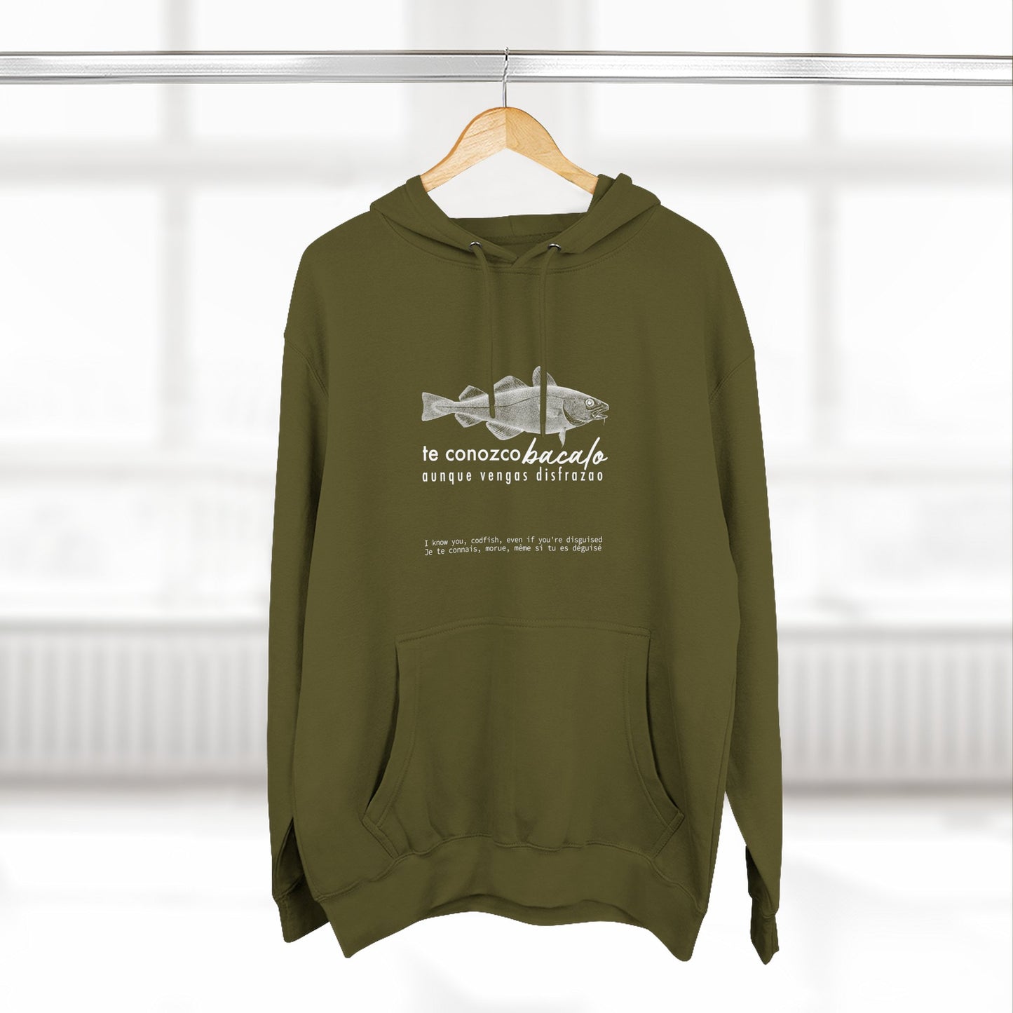 Hoodie “Te Conozco Bacalao” – Suéter Unisex de Fleece, Cómodo, Original y con Sabor Venezolano
