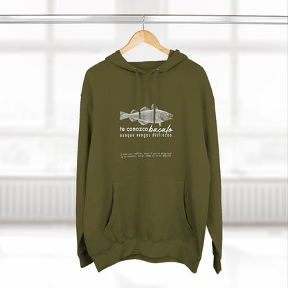 Hoodie “Te Conozco Bacalao” – Suéter Unisex de Fleece, Cómodo, Original y con Sabor Venezolano