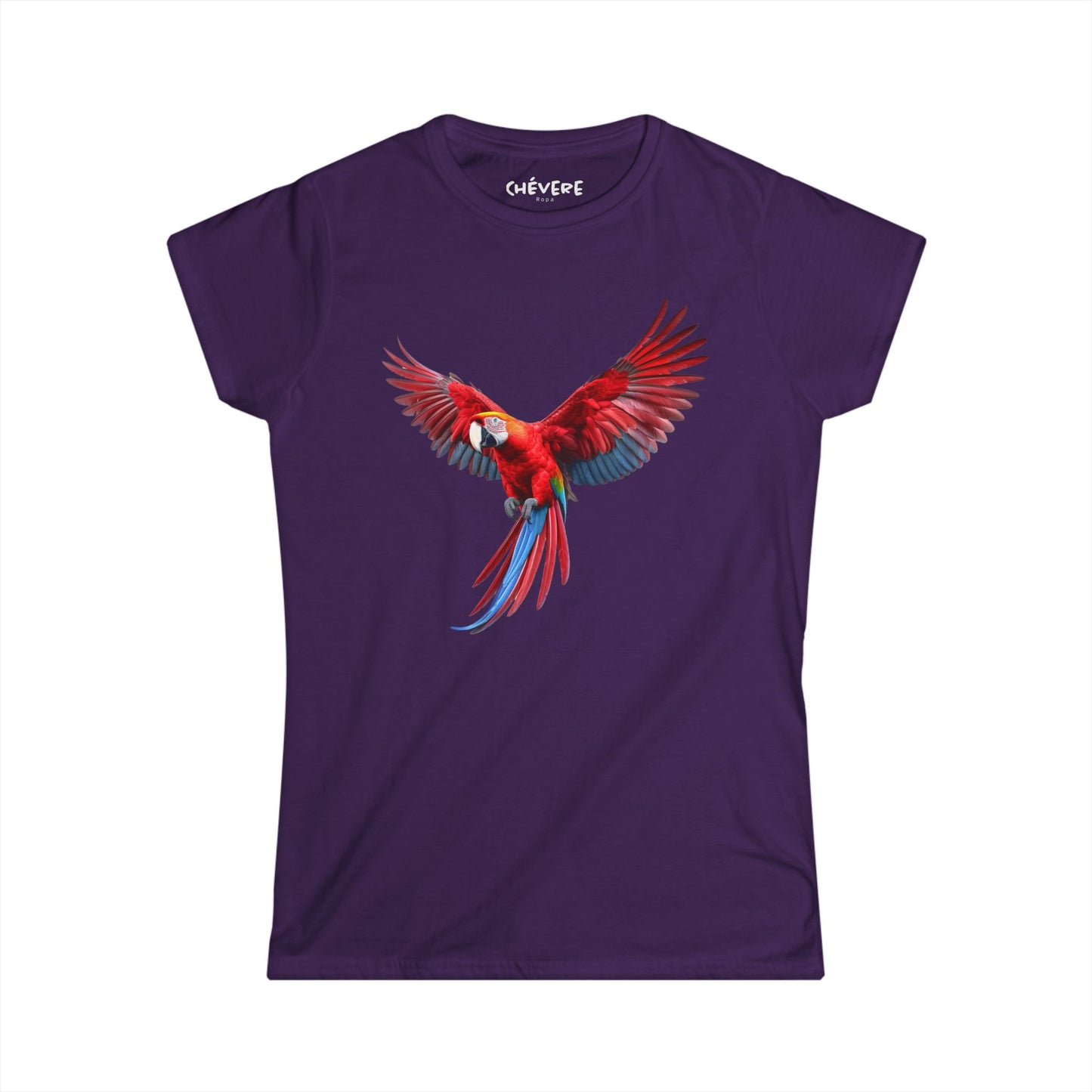 Parrot Flight Women's Tee — Colorful Red Macaw Graphic Shirt