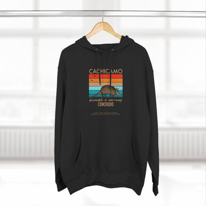Hoodie “Cachicamo diciéndole a morrocoy conchuo” – Suéter Unisex de Fleece, Divertido y 100% Venezolano