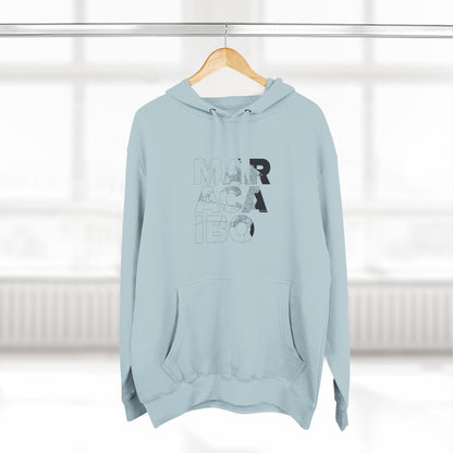 Hoodie Mapa Tipográfico “Maracaibo” – Suéter Unisex de Fleece, Cómodo, Cultural y con Orgullo Venezolano
