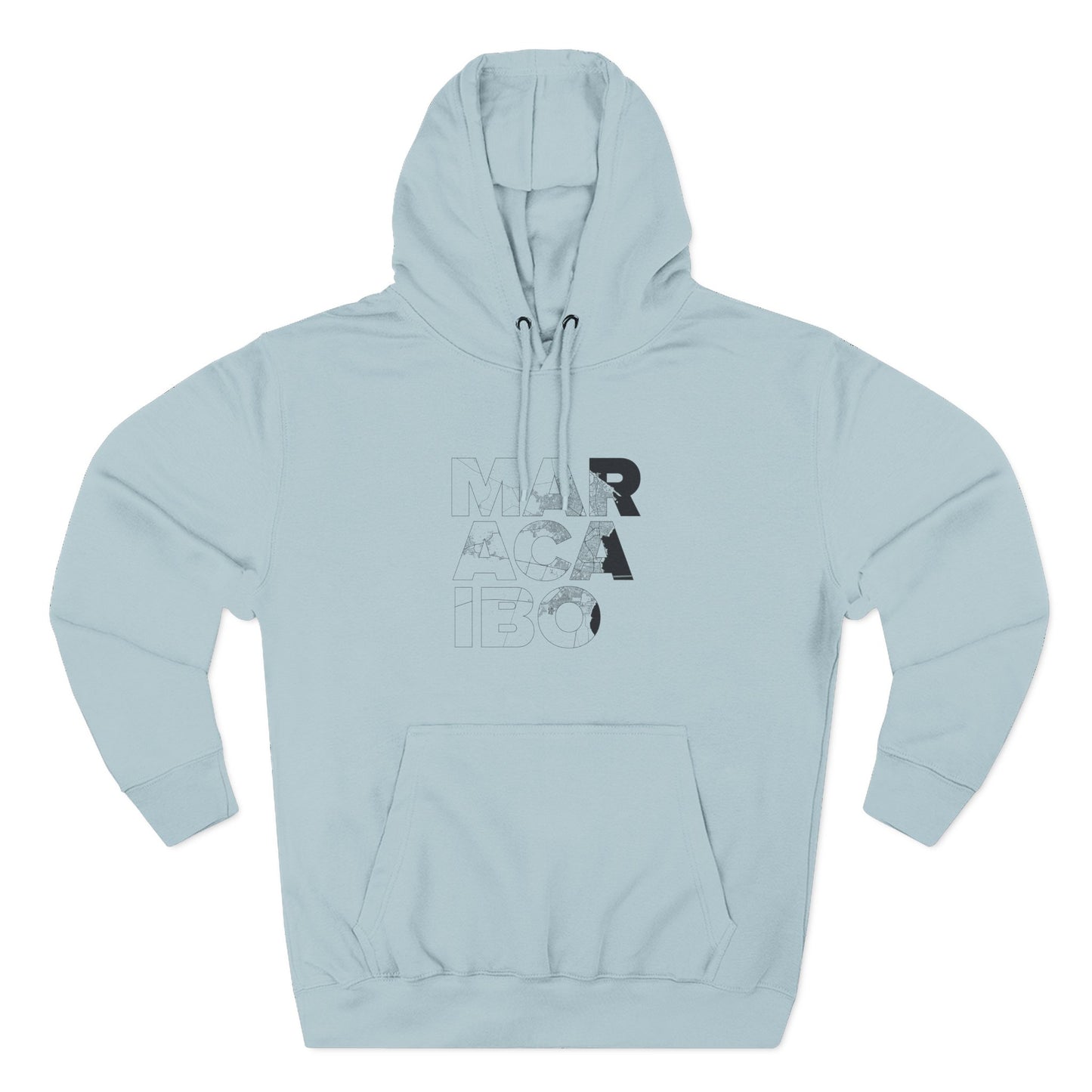 Hoodie Mapa Tipográfico “Maracaibo” – Suéter Unisex de Fleece, Cómodo, Cultural y con Orgullo Venezolano