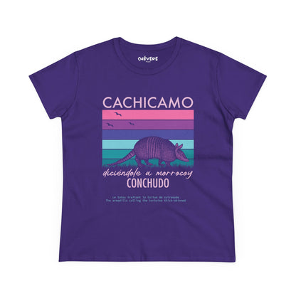 Cachicamo Vintage-Striped Armadillo Tee — 'Cachicamo Conchudo' Graphic T-Shirt