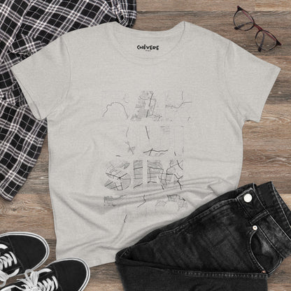 Women's Tee — Minimalist Sketch Sailboat Graphic