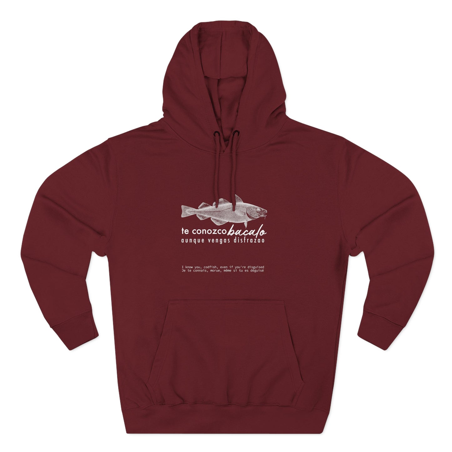 Hoodie “Te Conozco Bacalao” – Suéter Unisex de Fleece, Cómodo, Original y con Sabor Venezolano