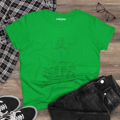 Women's Tee — Minimalist Sketch Sailboat Graphic