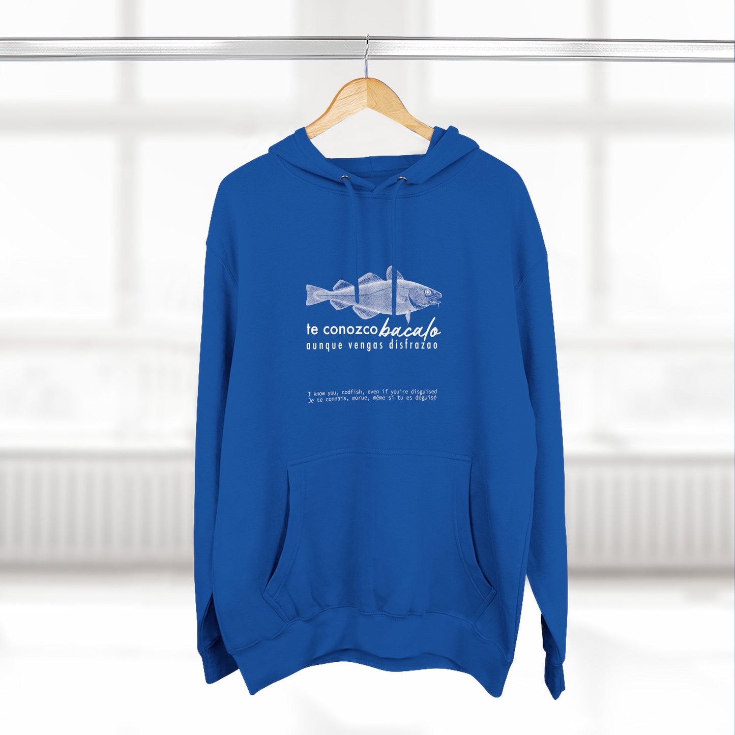 Hoodie “Te Conozco Bacalao” – Suéter Unisex de Fleece, Cómodo, Original y con Sabor Venezolano