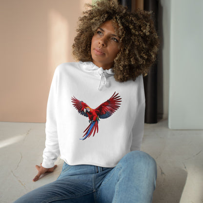 Crop Hoodie — Red Macaw Graphic Cropped Hoodie