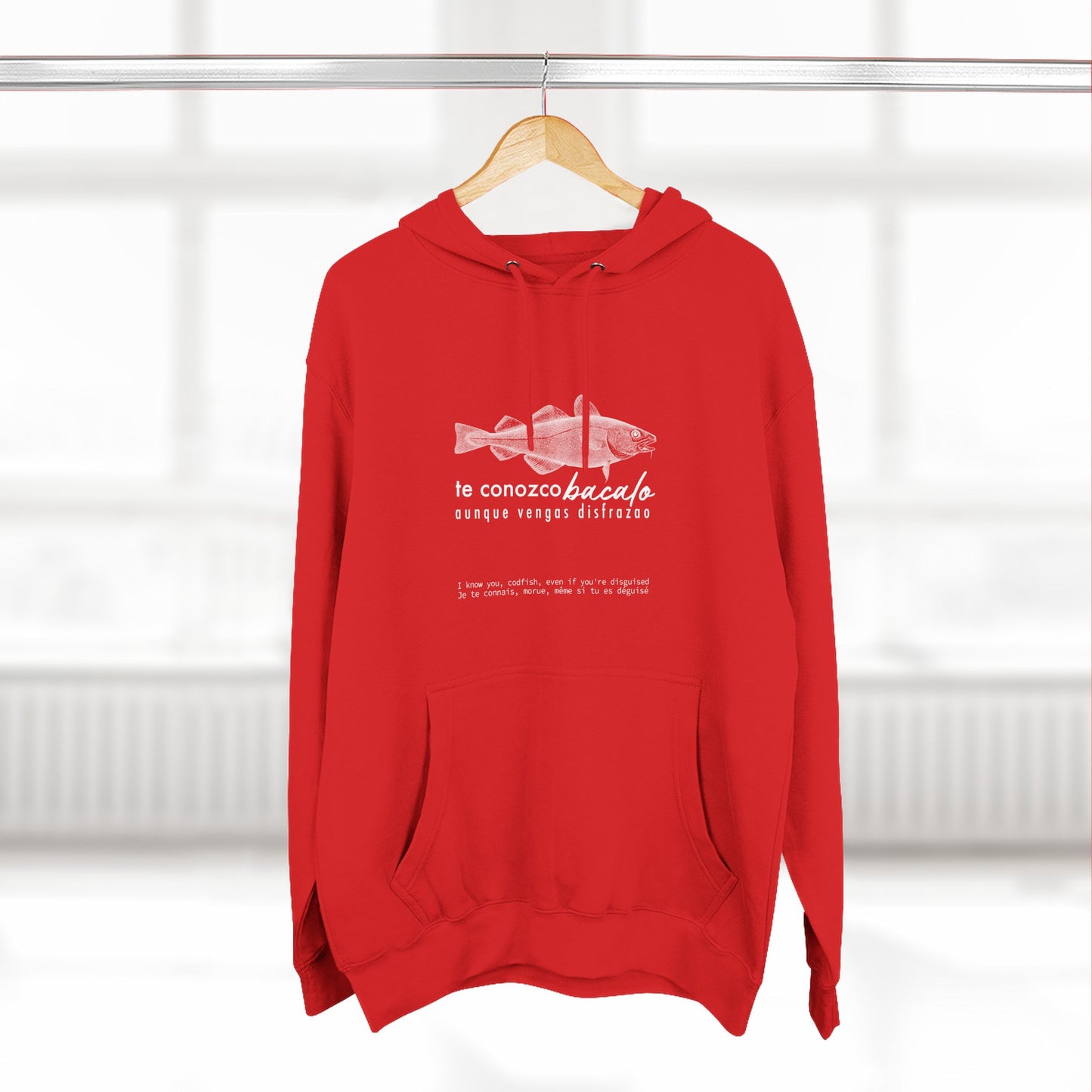 Hoodie “Te Conozco Bacalao” – Suéter Unisex de Fleece, Cómodo, Original y con Sabor Venezolano