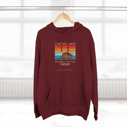 Hoodie “Cachicamo diciéndole a morrocoy conchuo” – Suéter Unisex de Fleece, Divertido y 100% Venezolano