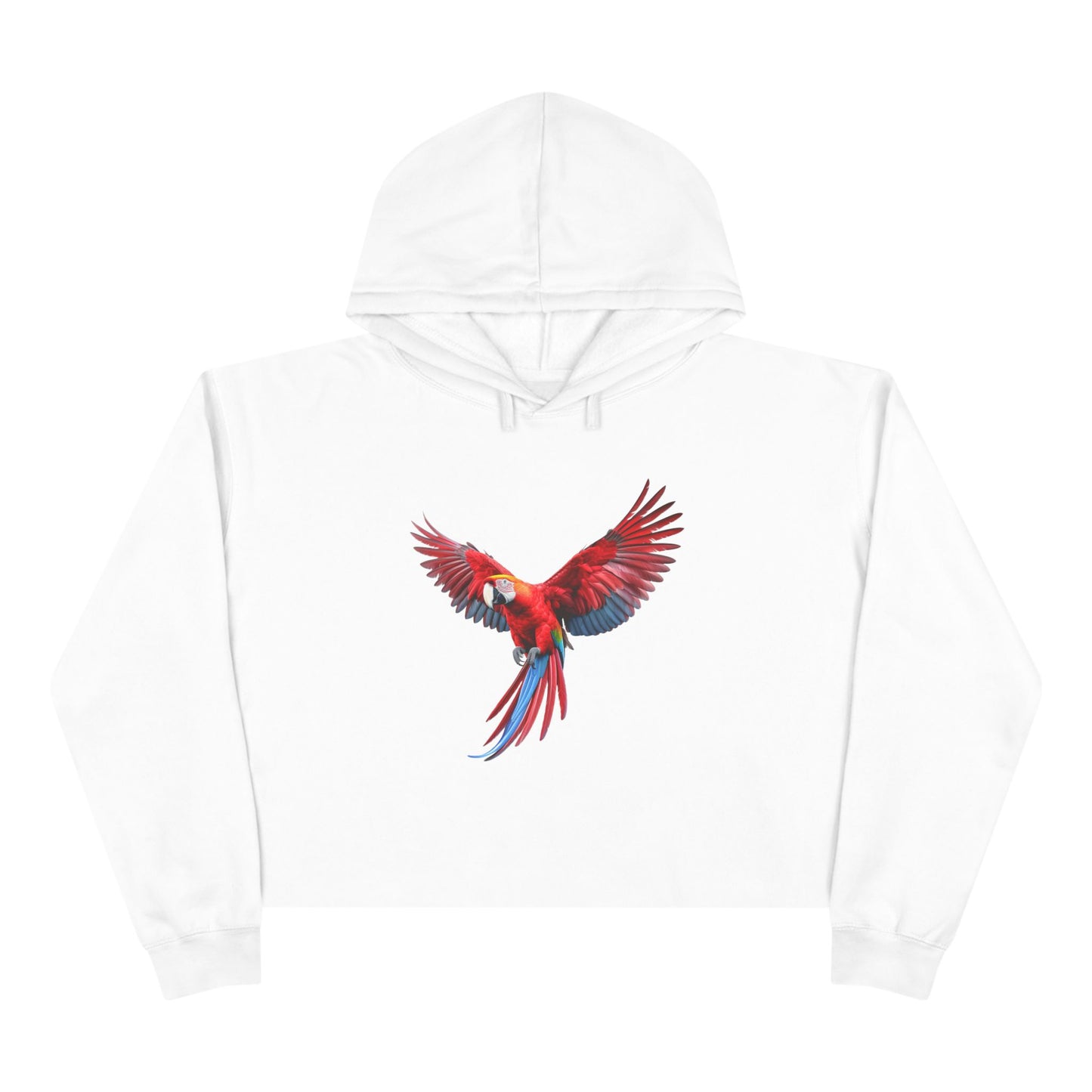 Crop Hoodie — Red Macaw Graphic Cropped Hoodie