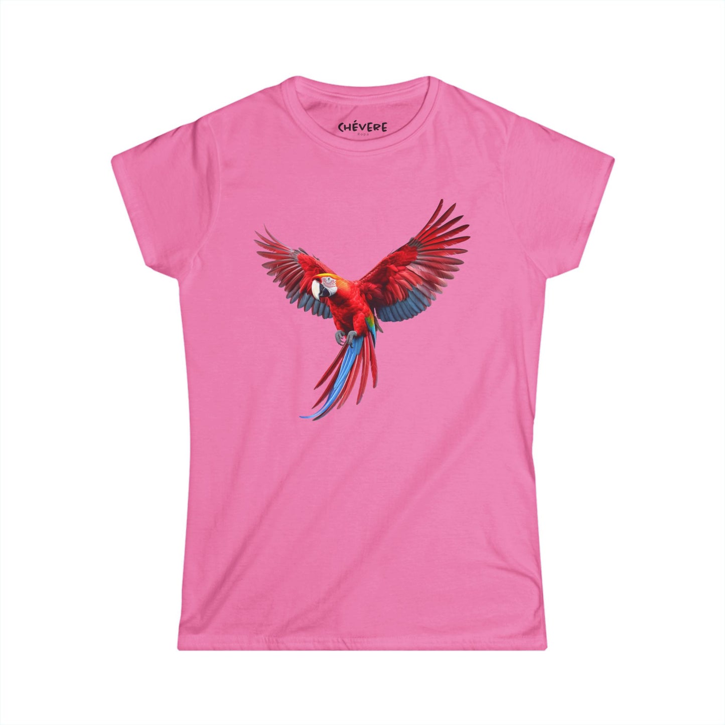 Parrot Flight Women's Tee — Colorful Red Macaw Graphic Shirt