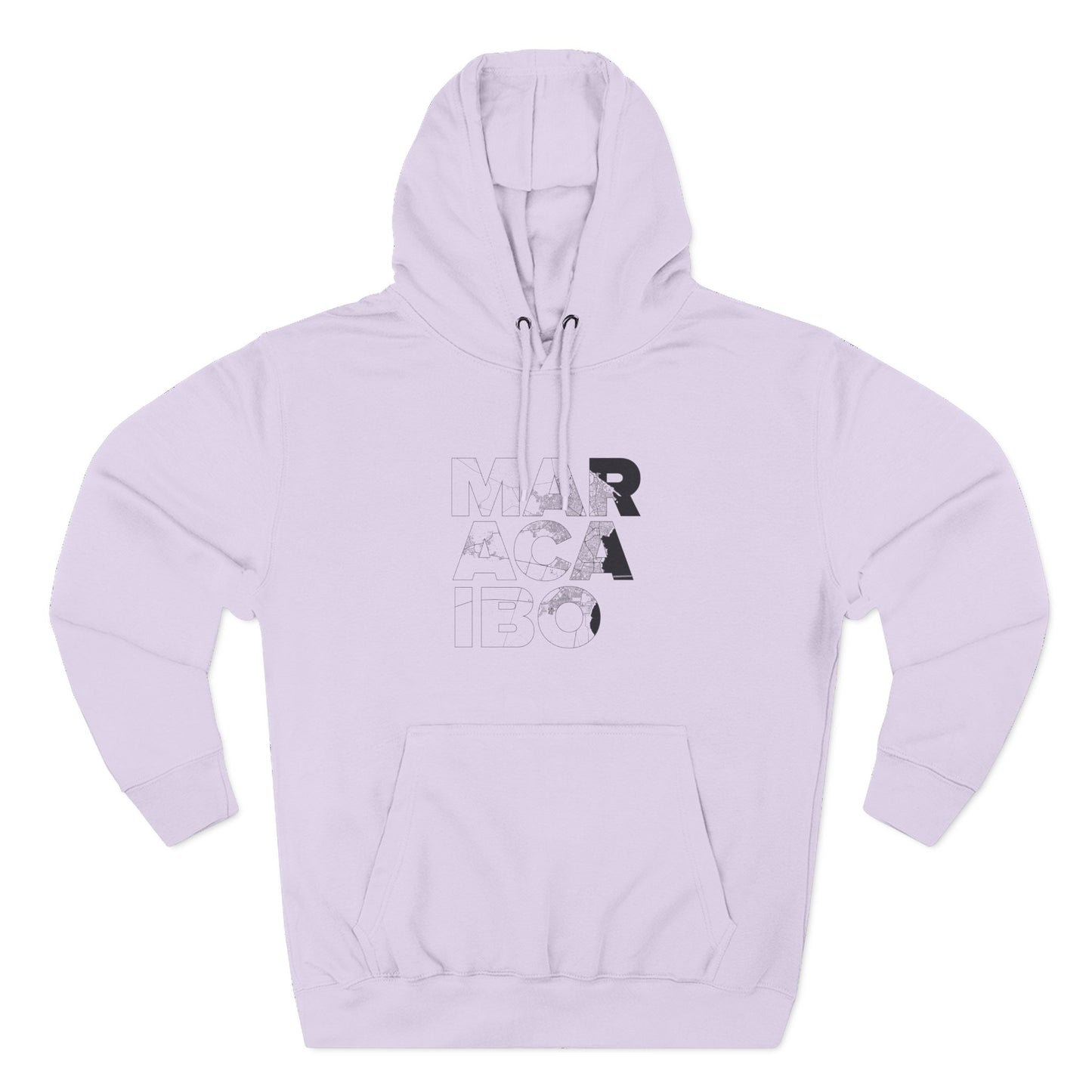 Hoodie Mapa Tipográfico “Maracaibo” – Suéter Unisex de Fleece, Cómodo, Cultural y con Orgullo Venezolano