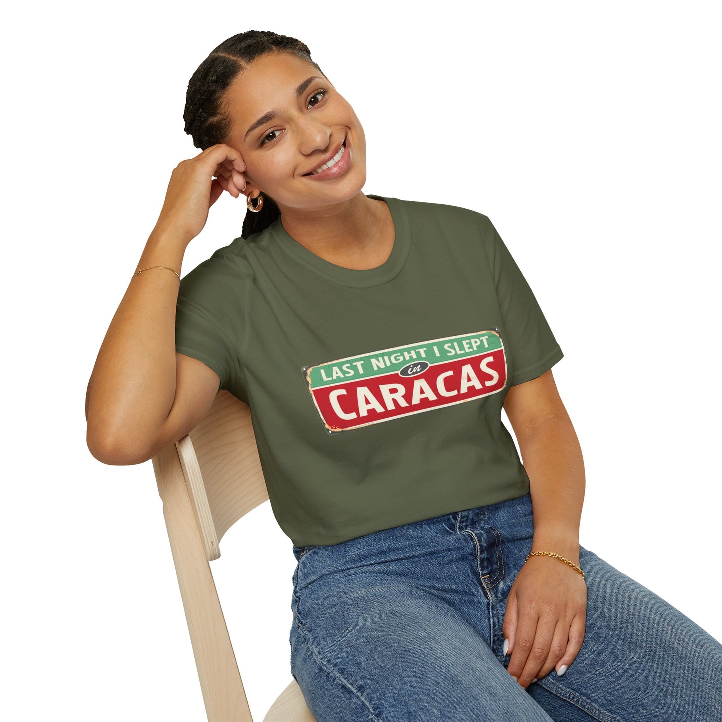 LAST NIGTH I SLEPT IN CARACAS -  Unisex Softstyle T-Shirt