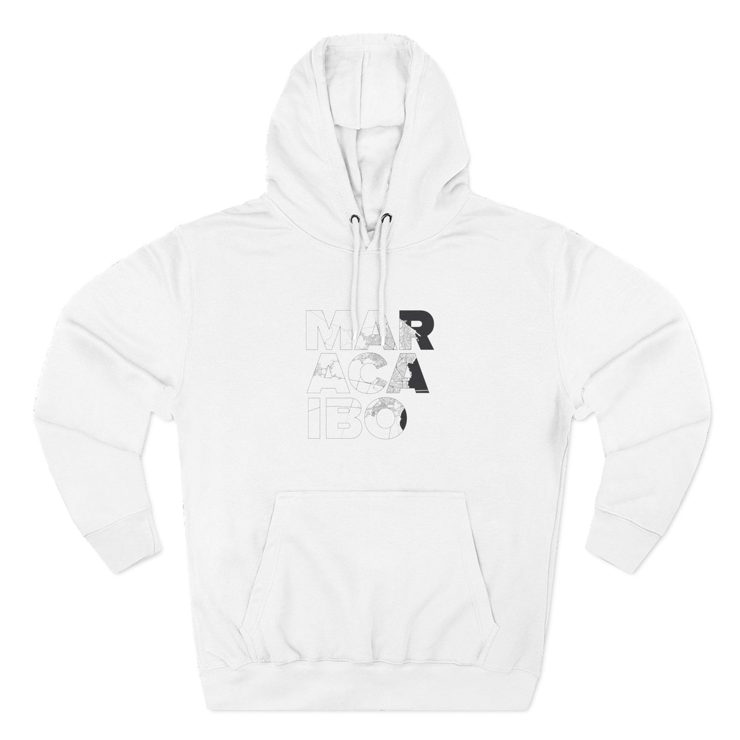 Hoodie Mapa Tipográfico “Maracaibo” – Suéter Unisex de Fleece, Cómodo, Cultural y con Orgullo Venezolano