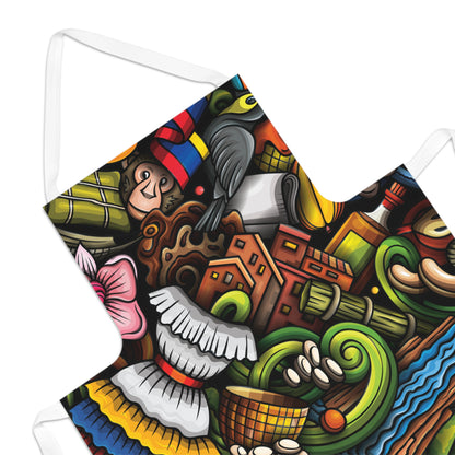 Colorful Latin Food & Fiesta Apron — Vibrant Culinary Art Kitchen Apron