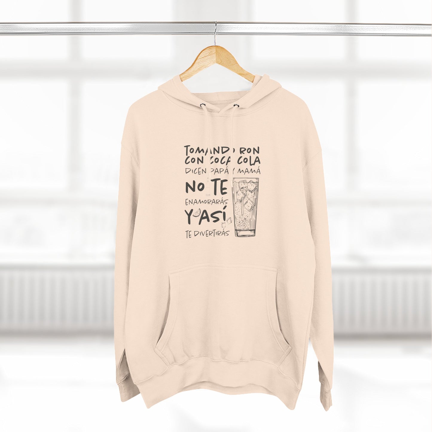 Hoodie de Fleece Tres Paneles – Diseño Divertido de Bebida 🍹, Suéter Unisex Casual y Original para Fiestas o Regalar a Amigos
