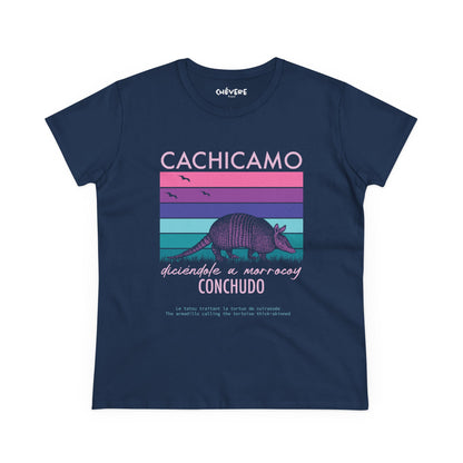 Cachicamo Vintage-Striped Armadillo Tee — 'Cachicamo Conchudo' Graphic T-Shirt