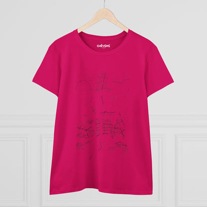 Women's Tee — Minimalist Sketch Sailboat Graphic