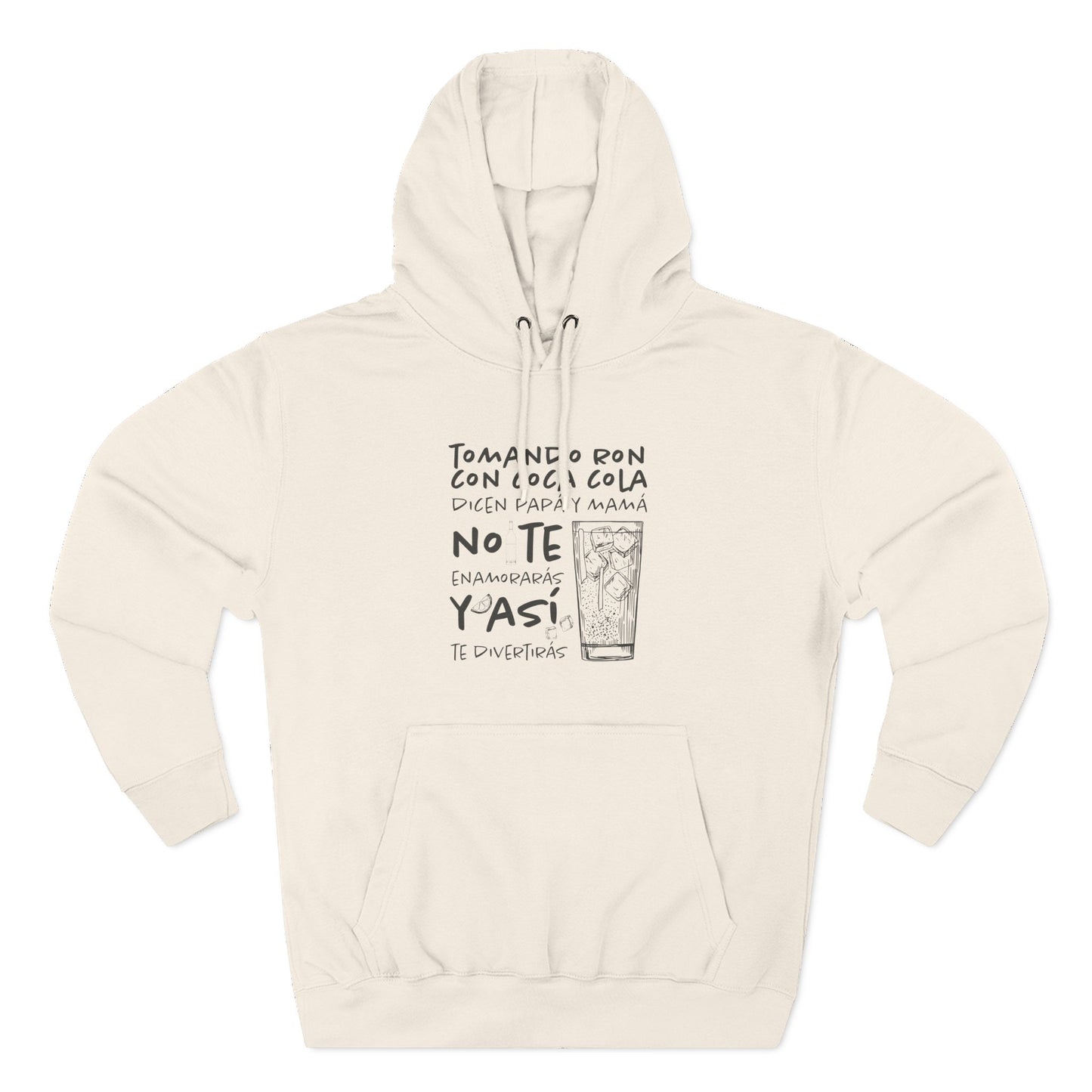 Hoodie de Fleece Tres Paneles – Diseño Divertido de Bebida 🍹, Suéter Unisex Casual y Original para Fiestas o Regalar a Amigos