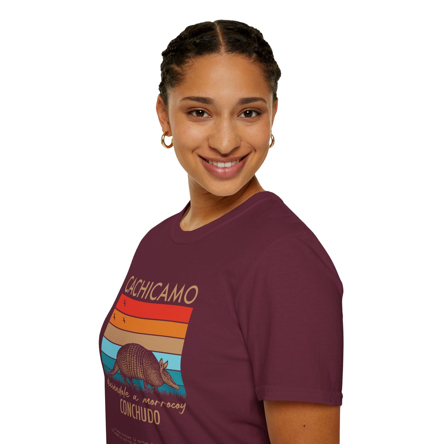 CACHICAMO DICIÉNDOLE A MORROCOY  🐢 CONCHUDO - Camiseta Vintage Unisex Softstyle
