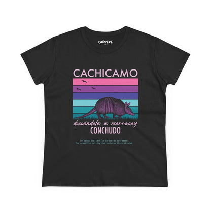 Cachicamo Vintage-Striped Armadillo Tee — 'Cachicamo Conchudo' Graphic T-Shirt