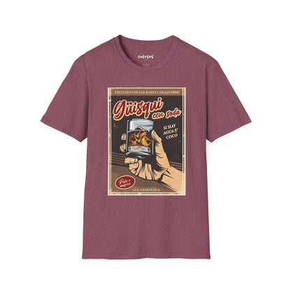 GÜISQUI CON SODA - Camiseta Vintage Unisex Softstyle – Un Clásico de los Bares Caraqueños
