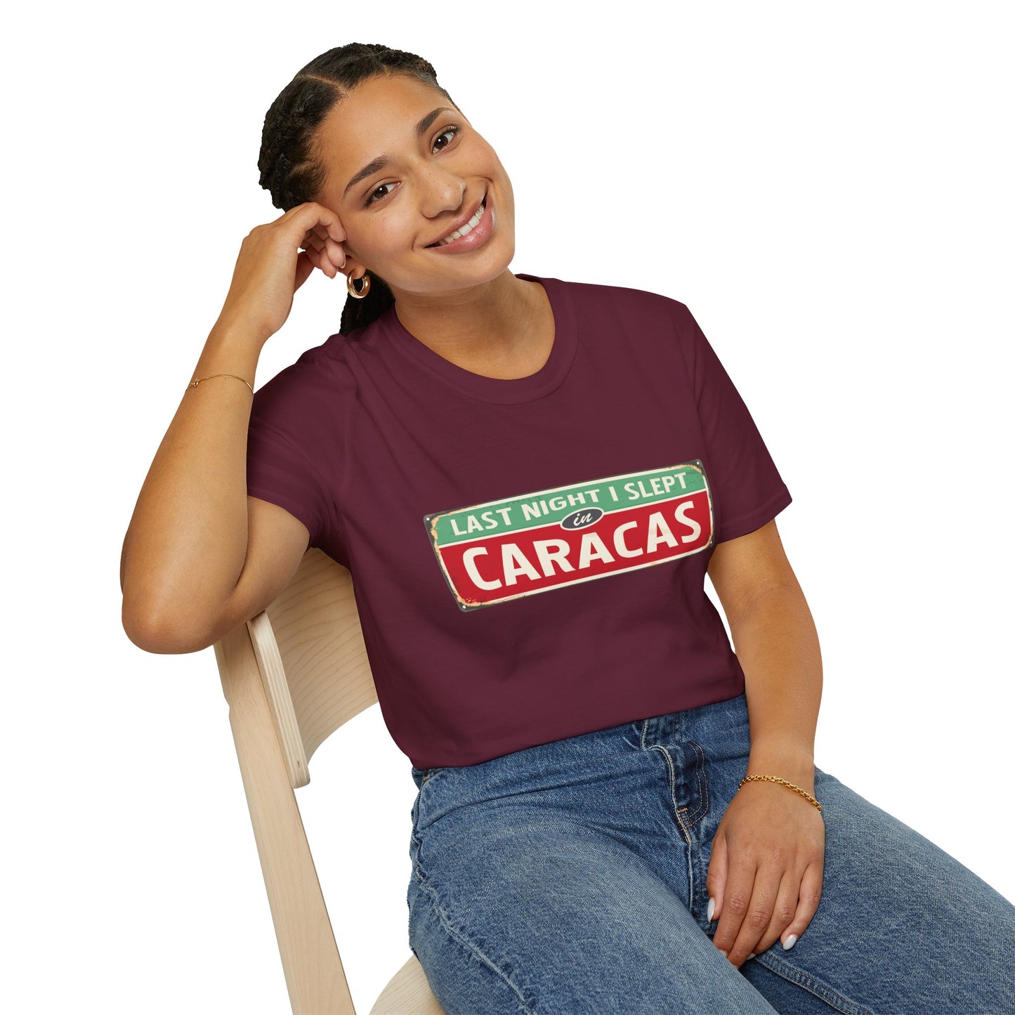 LAST NIGTH I SLEPT IN CARACAS -  Unisex Softstyle T-Shirt