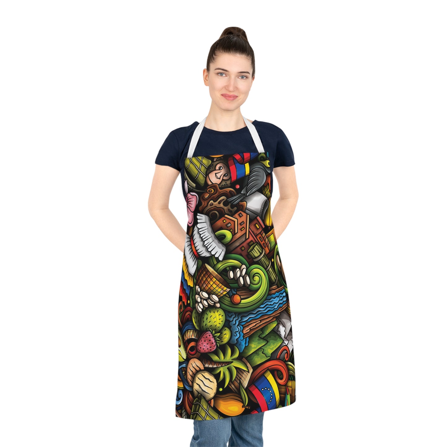 Colorful Latin Food & Fiesta Apron — Vibrant Culinary Art Kitchen Apron
