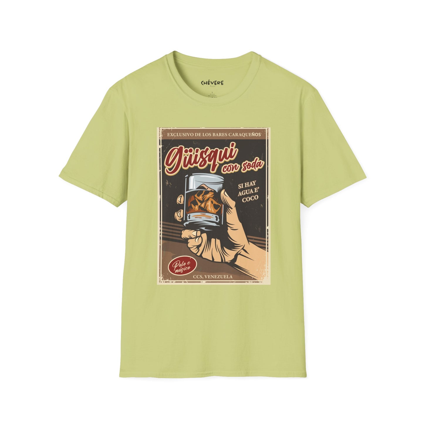 GÜISQUI CON SODA - Camiseta Vintage Unisex Softstyle – Un Clásico de los Bares Caraqueños