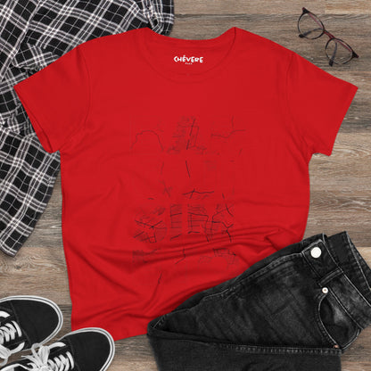 Women's Tee — Minimalist Sketch Sailboat Graphic