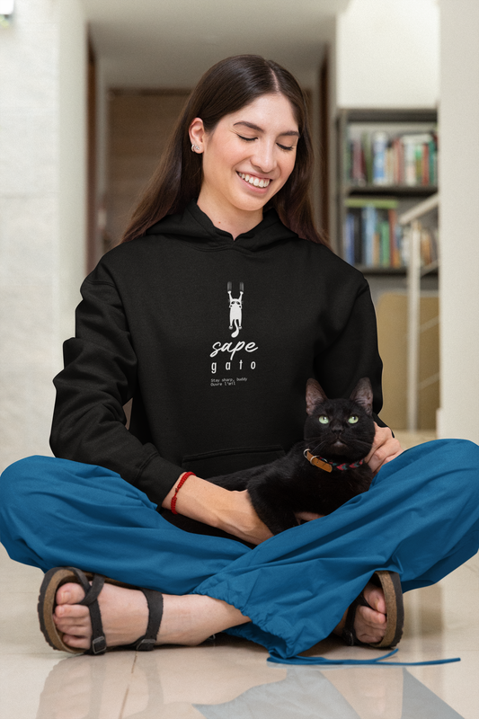 Hoodie “Sape Gato” – Suéter Unisex de Fleece, Cómodo, Divertido y con Identidad Venezolana